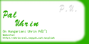 pal uhrin business card